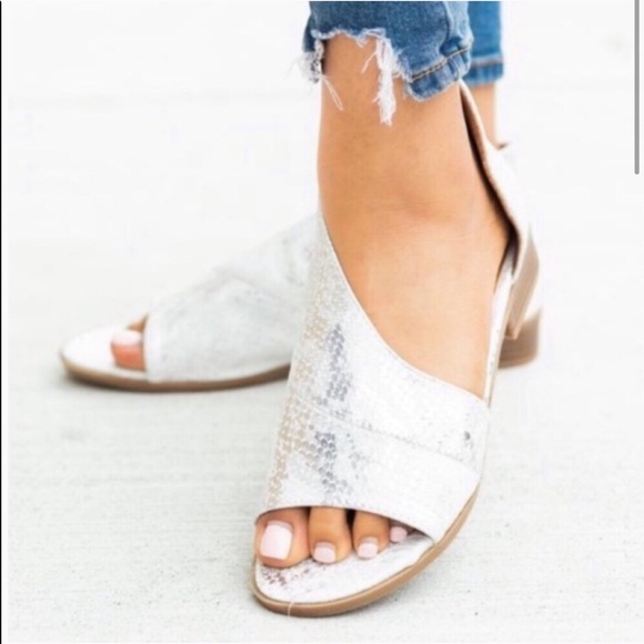 Shoes - Metallic Snake Flats